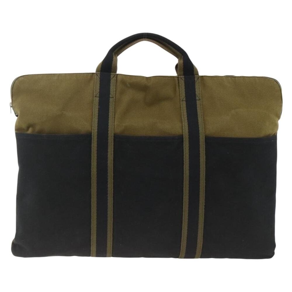 Hermes Canvas Fourre Tout Handbag Khaki Green